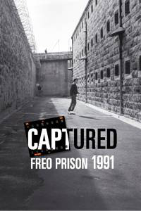 Black and white image of prisoner at Fremantle Prison displayed on front cover of Captured book